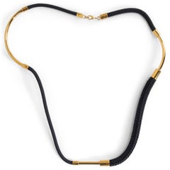 MARNI black ROPE & GOLD METAL Necklace