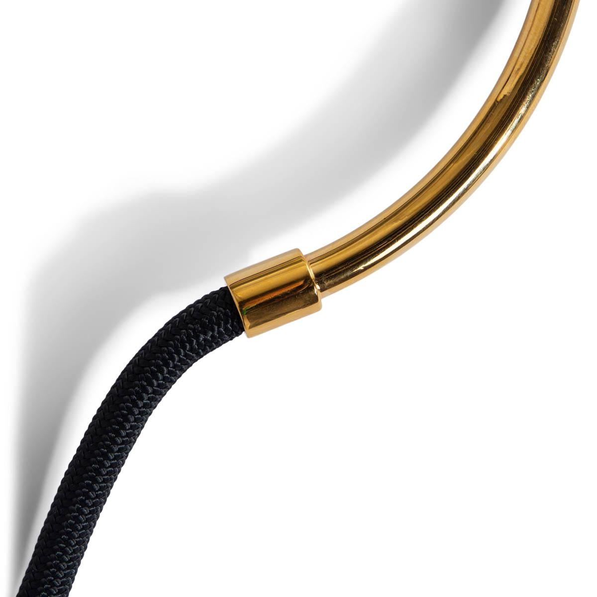 MARNI black ROPE & GOLD METAL Necklace In Excellent Condition For Sale In Zürich, CH