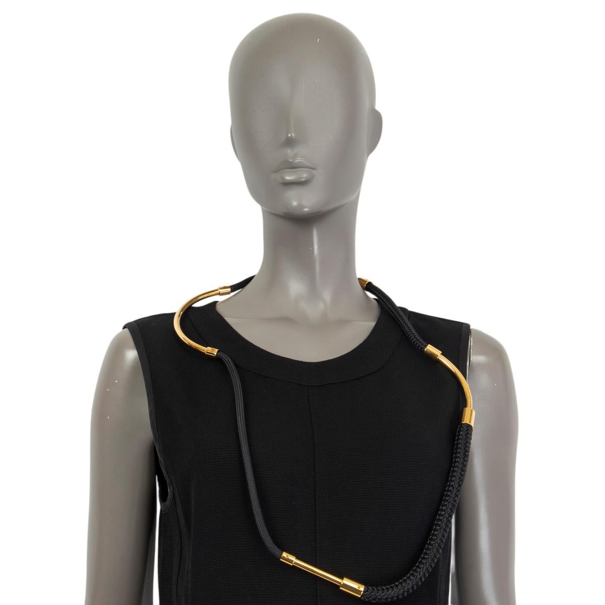 MARNI black ROPE & GOLD METAL Necklace For Sale 2