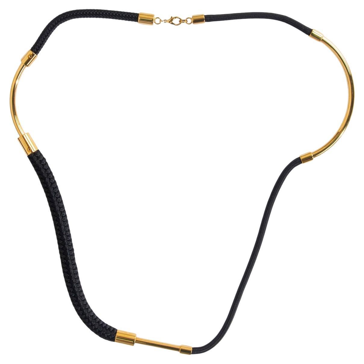 MARNI black ROPE & GOLD METAL Necklace For Sale