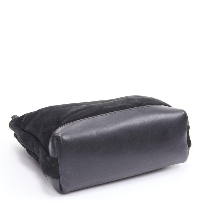 MARNI borsa morbida con manico superiore foderata in shearling nero in vendita 1