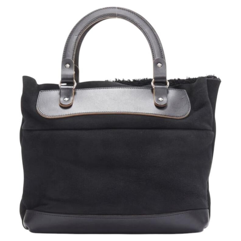 Pre-owned Marni Black Shearling Lined Top Handle Crossbody Soft Tote Bag
