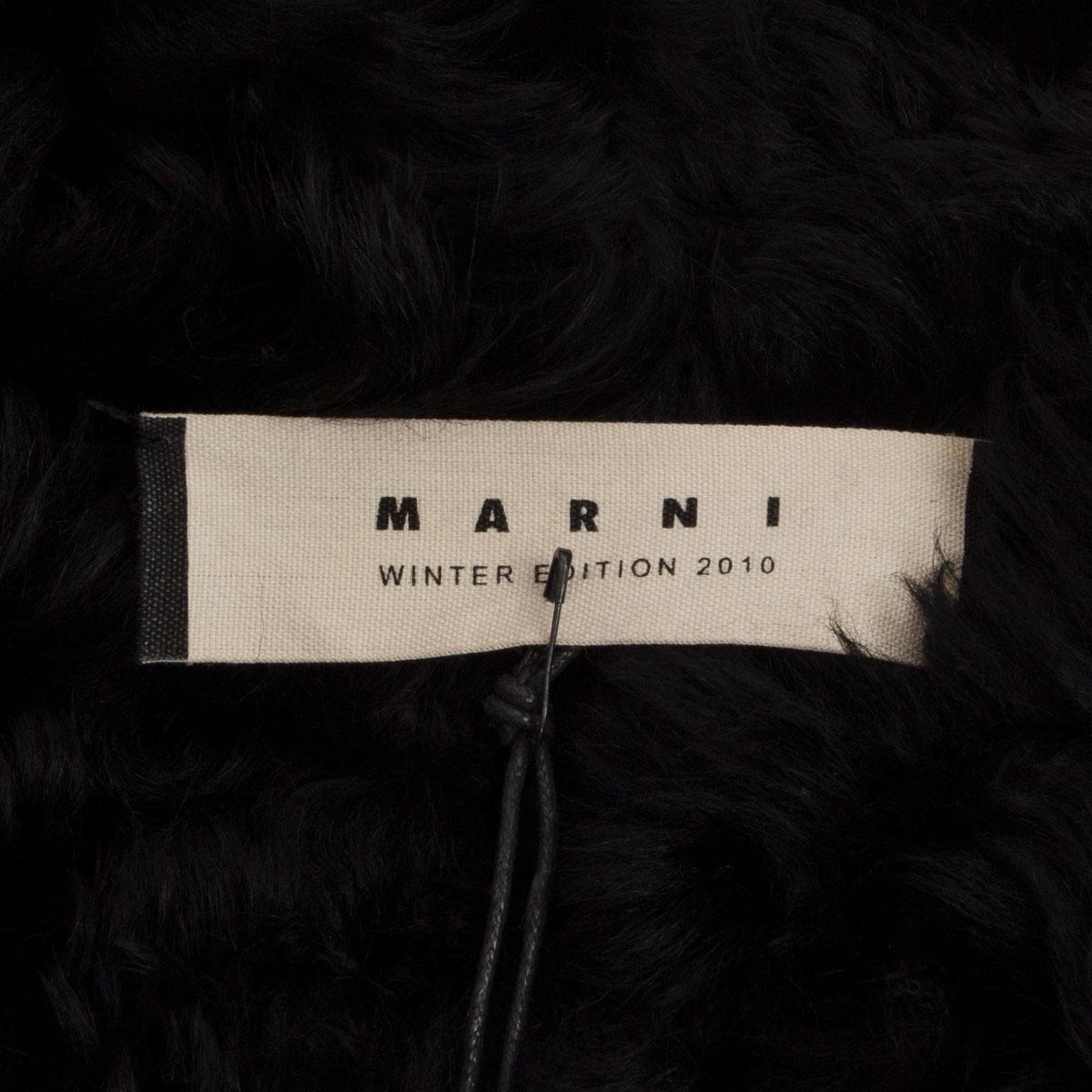 MARNI - Veste noire à manches courtes façon foulard, taille 38 XS en vente 1