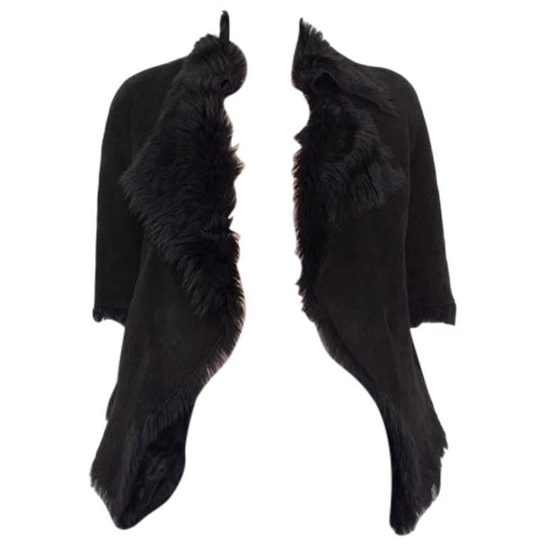 MARNI - Veste noire à manches courtes façon foulard, taille 38 XS