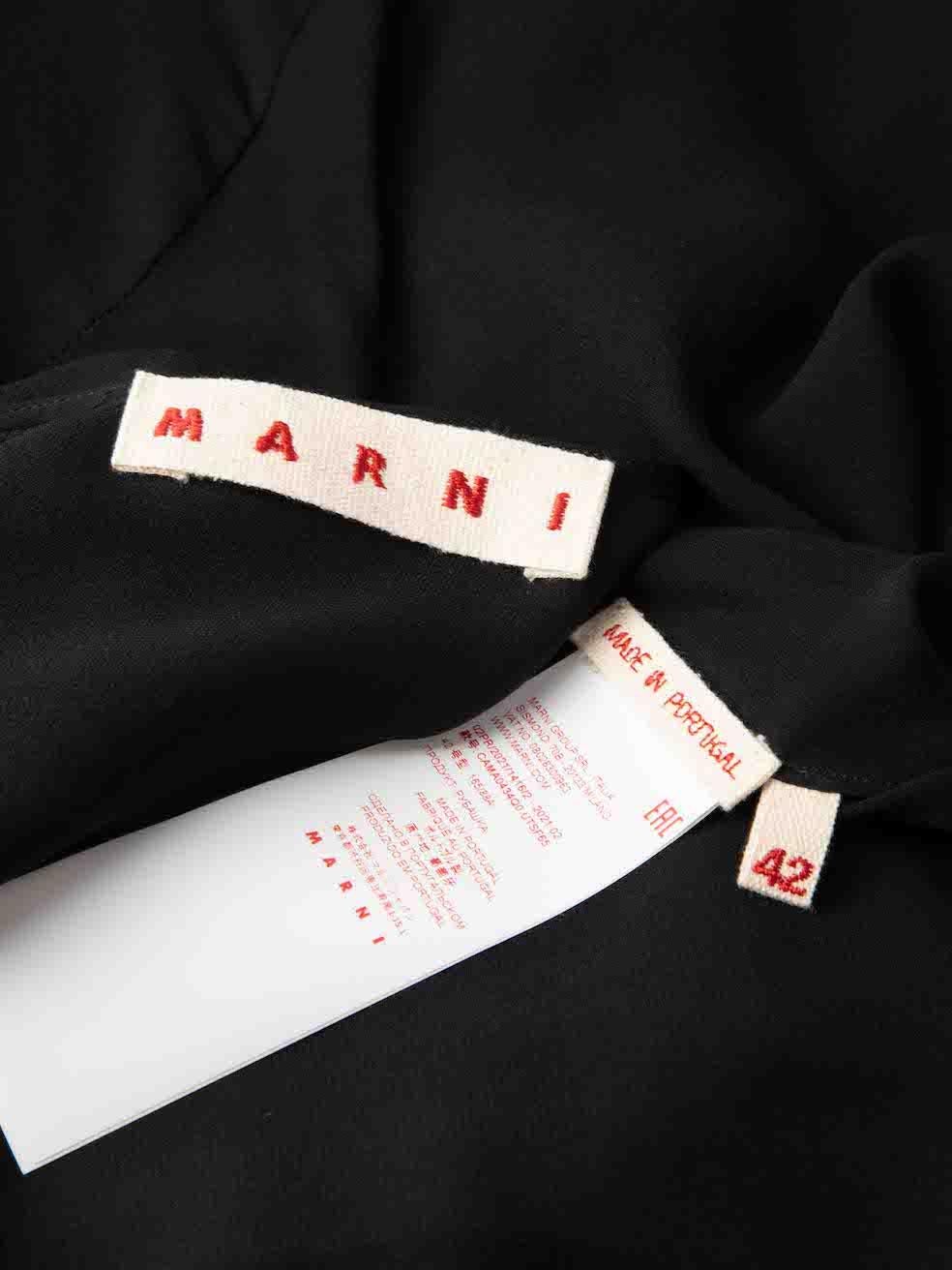 Top à manches longues en tissu transparent noir Marni Taille M en vente 1