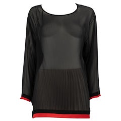 Marni Black Sheer Long-Sleeves Top Size M