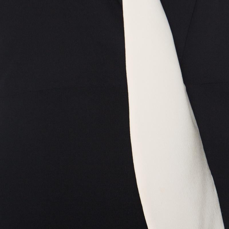 Marni Black Silk Crepe Contrast Collar Detail Short Dress M For Sale 3