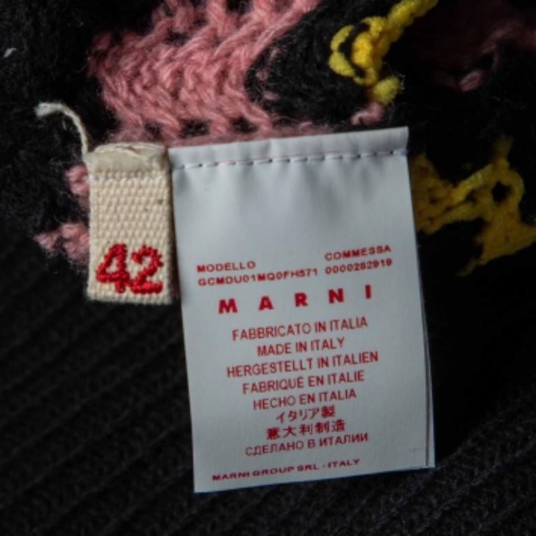 Marni Black Striped Wool Knit Sleeveless Sweater M Bon état - En vente à Dubai, Al Qouz 2