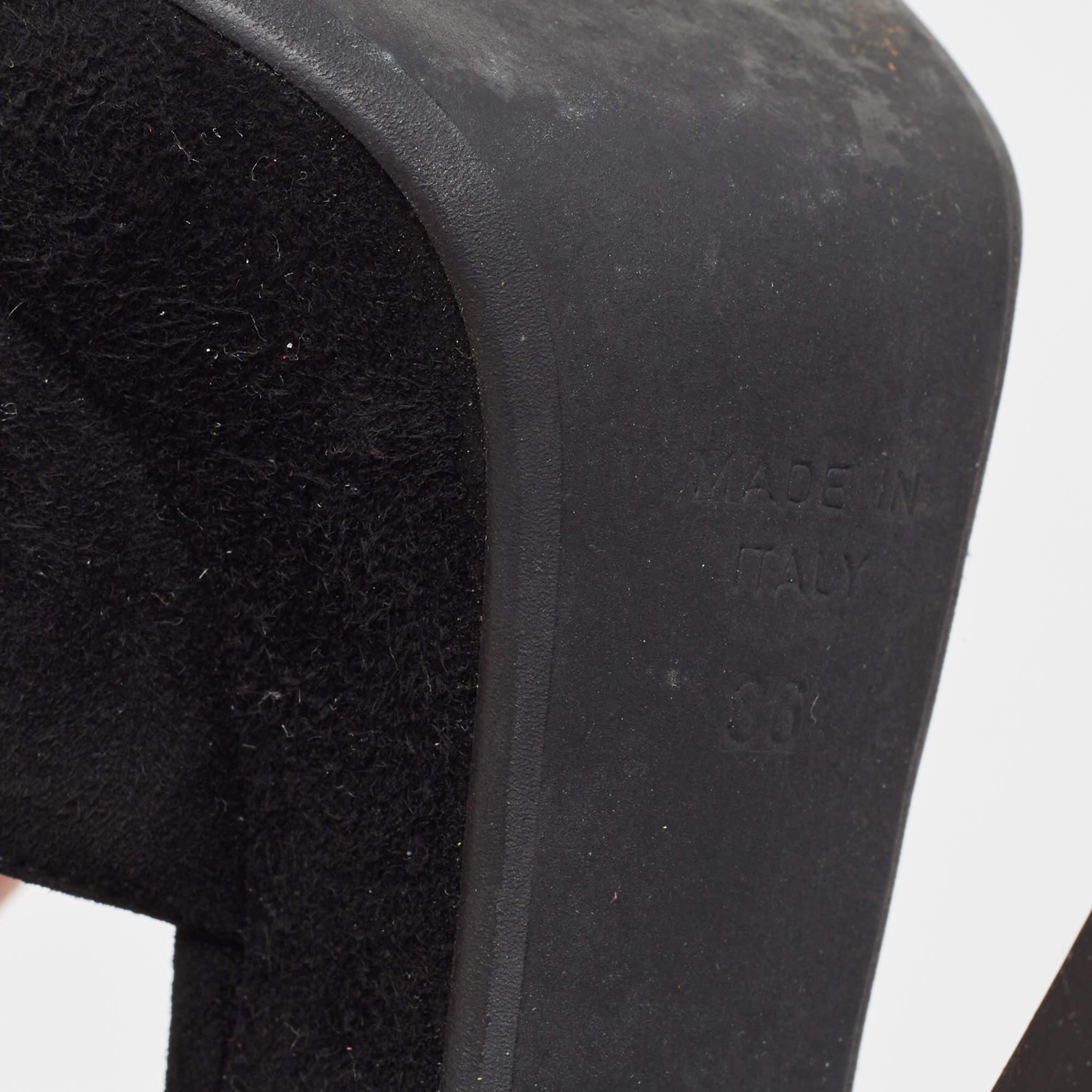 Marni - Sandales à plateforme en daim noir - Taille 36 en vente 3