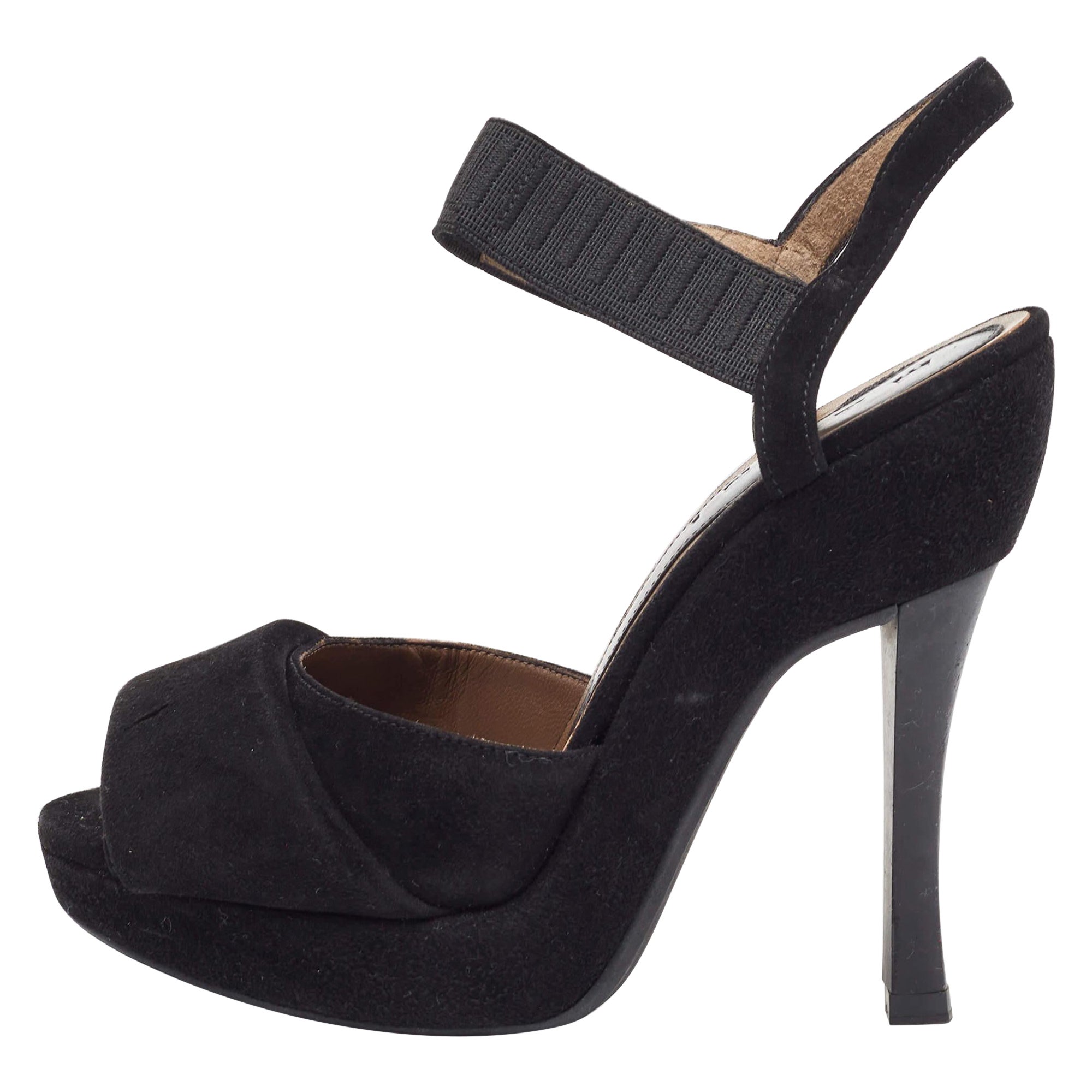 Marni - Sandales à plateforme en daim noir - Taille 36