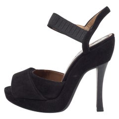 Marni - Sandales à plateforme en daim noir - Taille 36