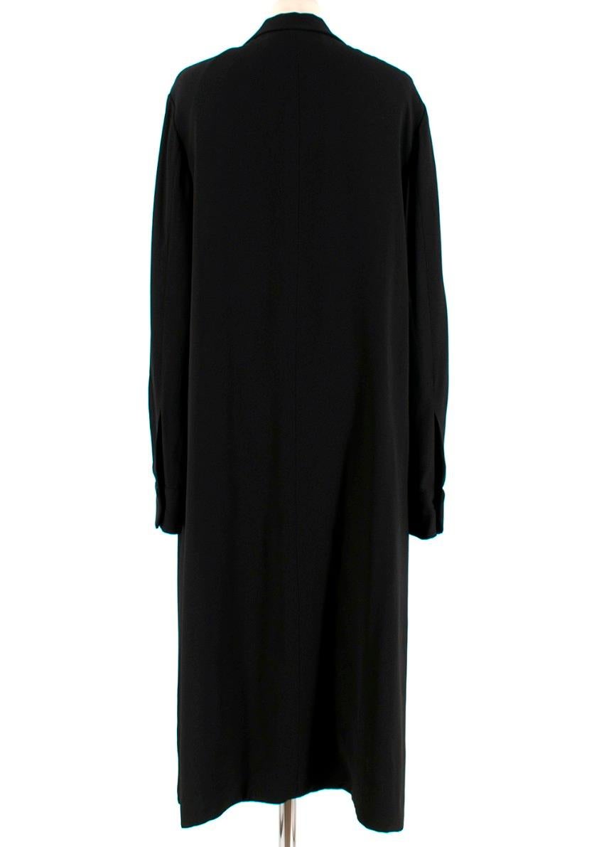 Marni Black V-Neck Embellished Longline Coat Dress - Size US 6 In Excellent Condition For Sale In London, GB