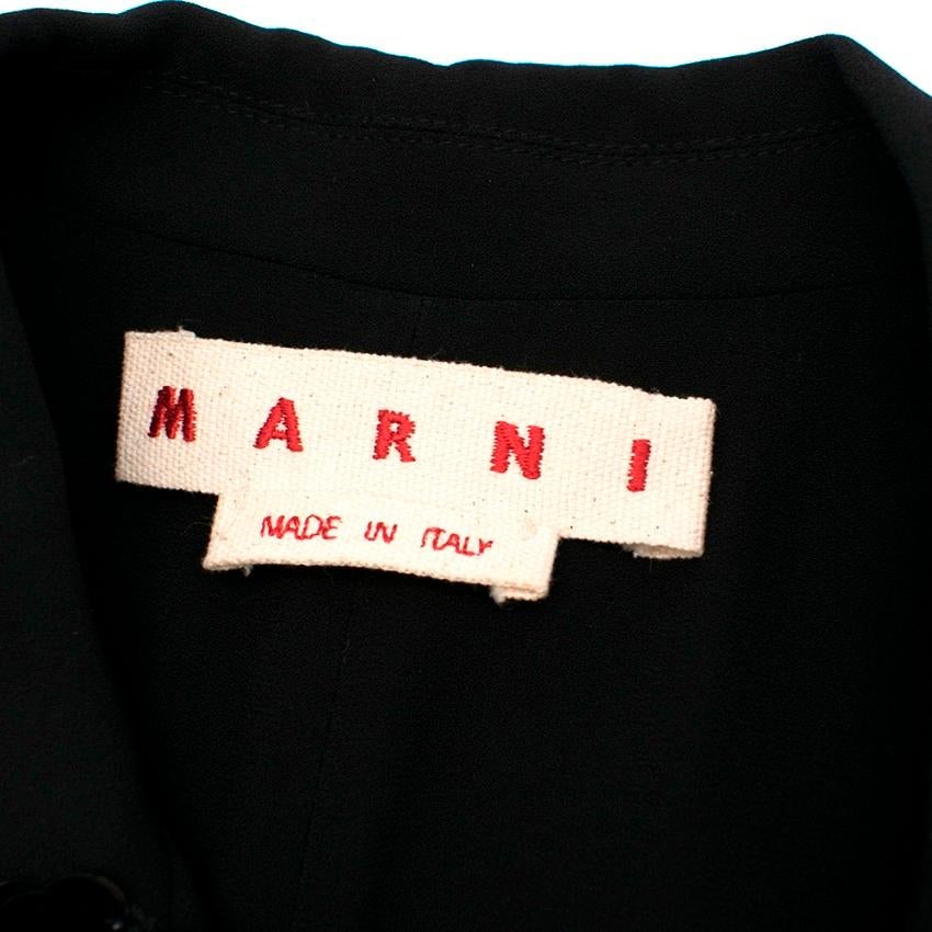 Marni Black V-Neck Embellished Longline Coat Dress - Size US 6 For Sale 2