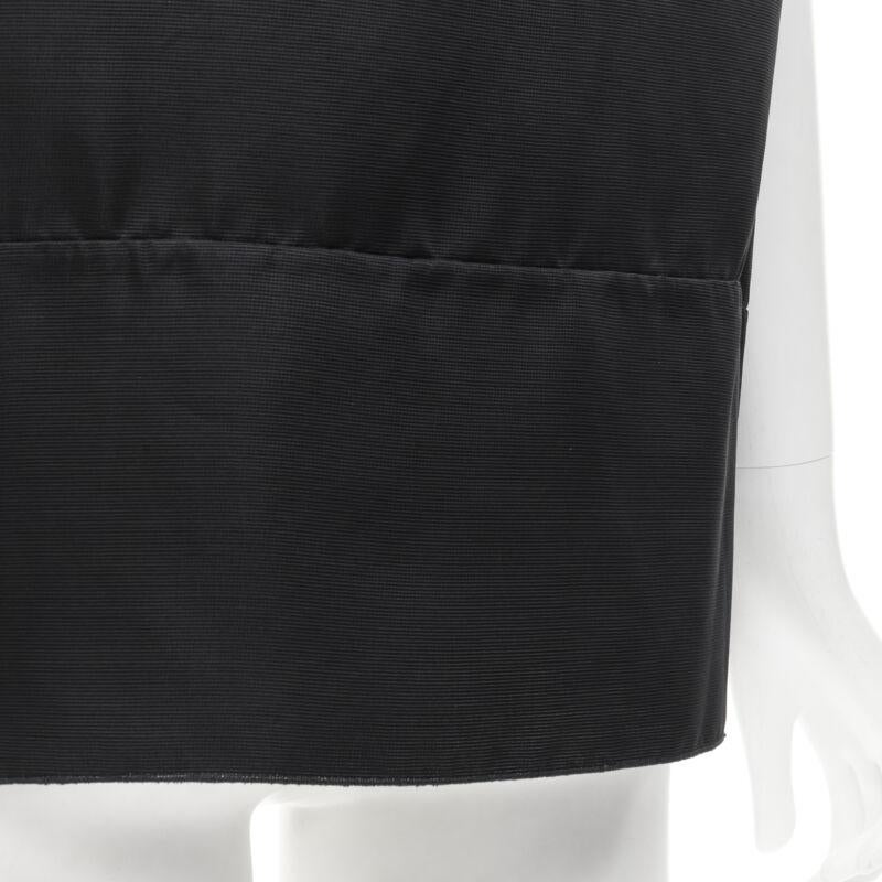 MARNI black V-neck heavy acetate panelled back hem sleeveless boxy top IT38 XS For Sale 5