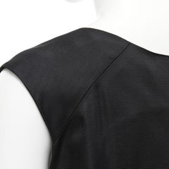 MARNI black V-neck heavy acetate panelled back hem sleeveless boxy top IT38 XS