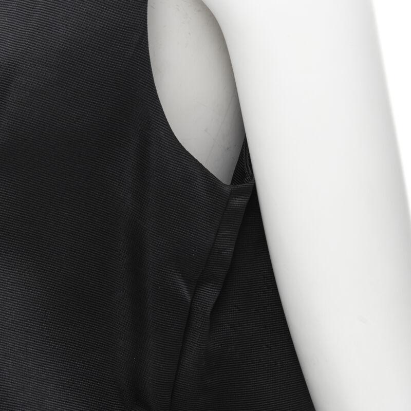 MARNI black V-neck heavy acetate panelled back hem sleeveless boxy top IT38 XS For Sale 4