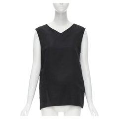 MARNI nero Scollo a V con pannello in acetato pesante e orlo posteriore, top boxy senza maniche IT38 XS