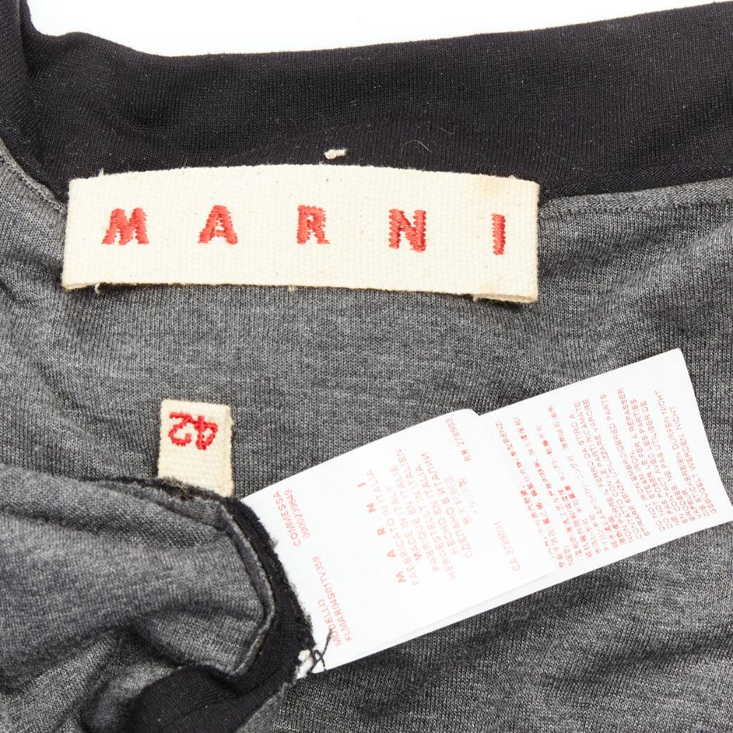 MARNI negro blanco verde lentejuelas flor cuero cremallera chaqueta jersey IT42 M en venta 4
