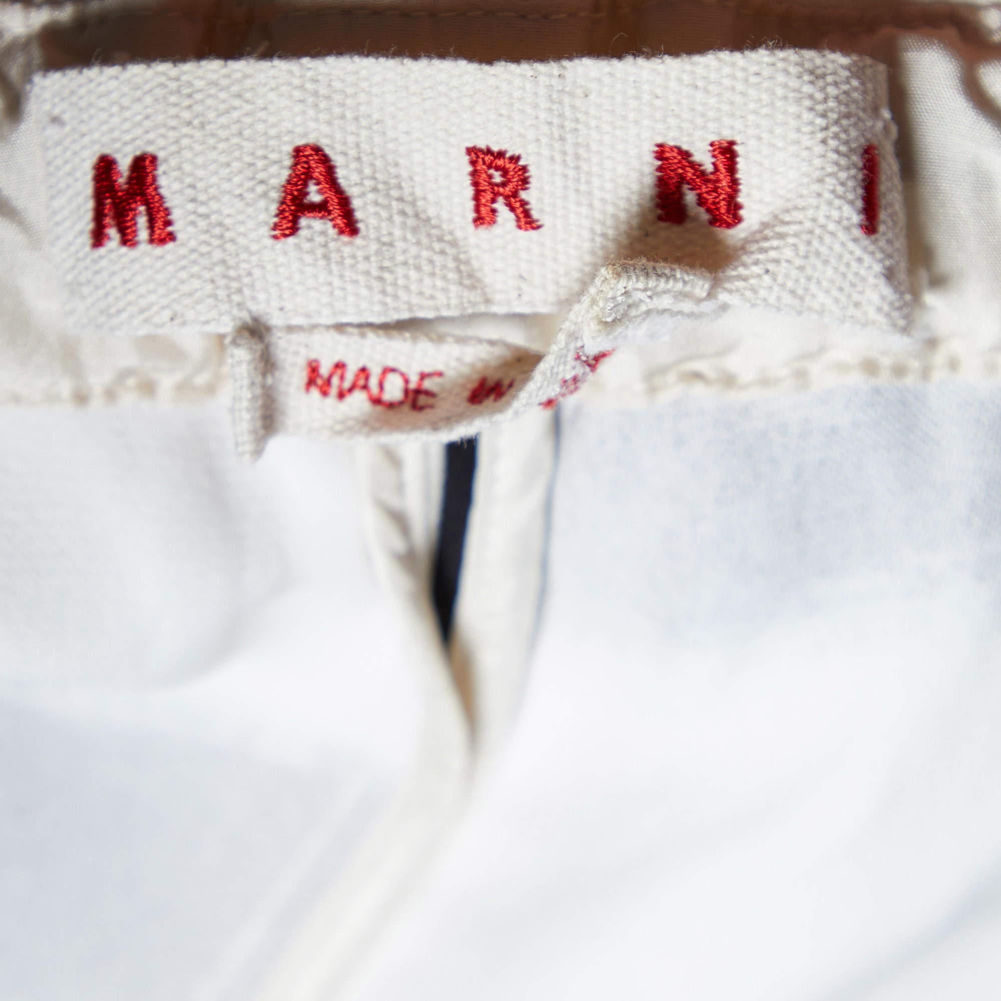 Marni Black/White Pebbles Print Crepe Cady Trousers S Bon état - En vente à Dubai, Al Qouz 2