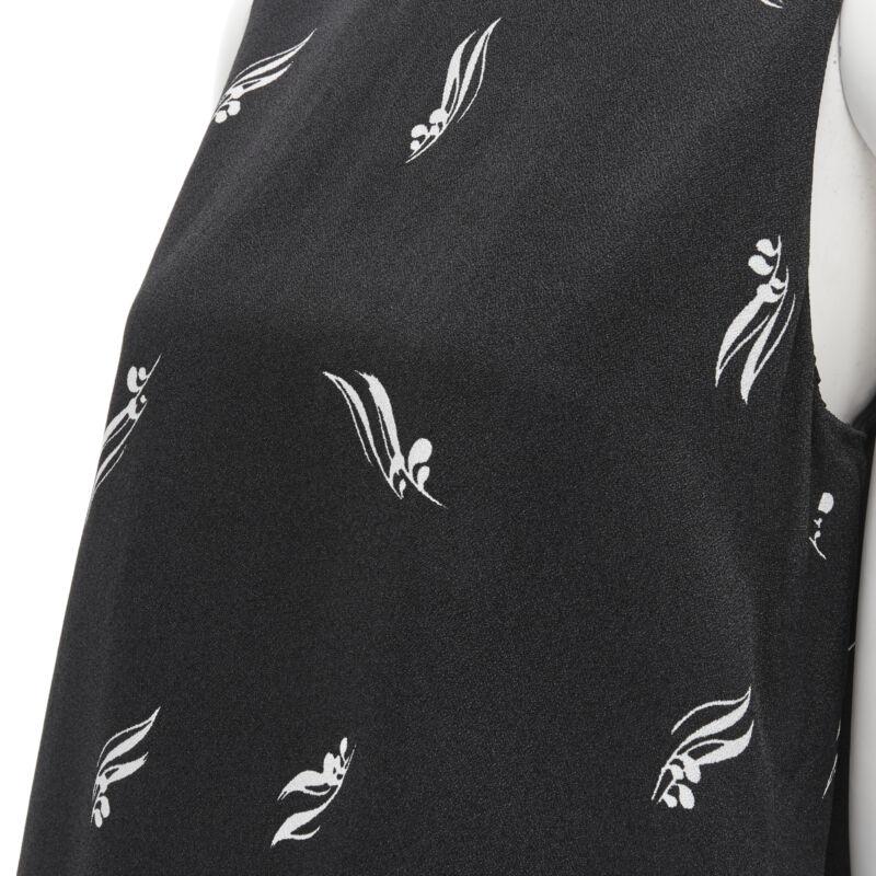 MARNI top senza maniche in crêpe stampato in bianco e nero aperto sul retro IT40 S in vendita 4