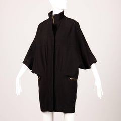 Marni Black Wool Cape Coat