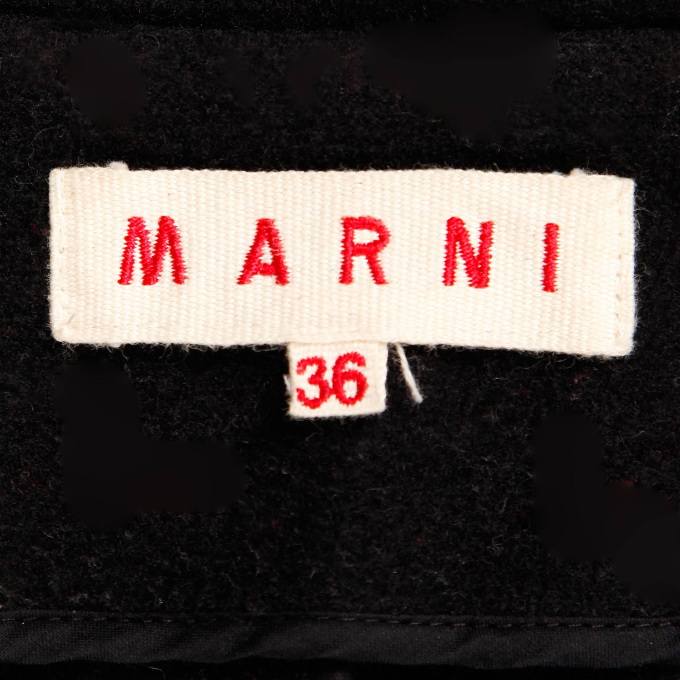 Marni Black Wool Cape Coat In Excellent Condition For Sale In Sparks, NV