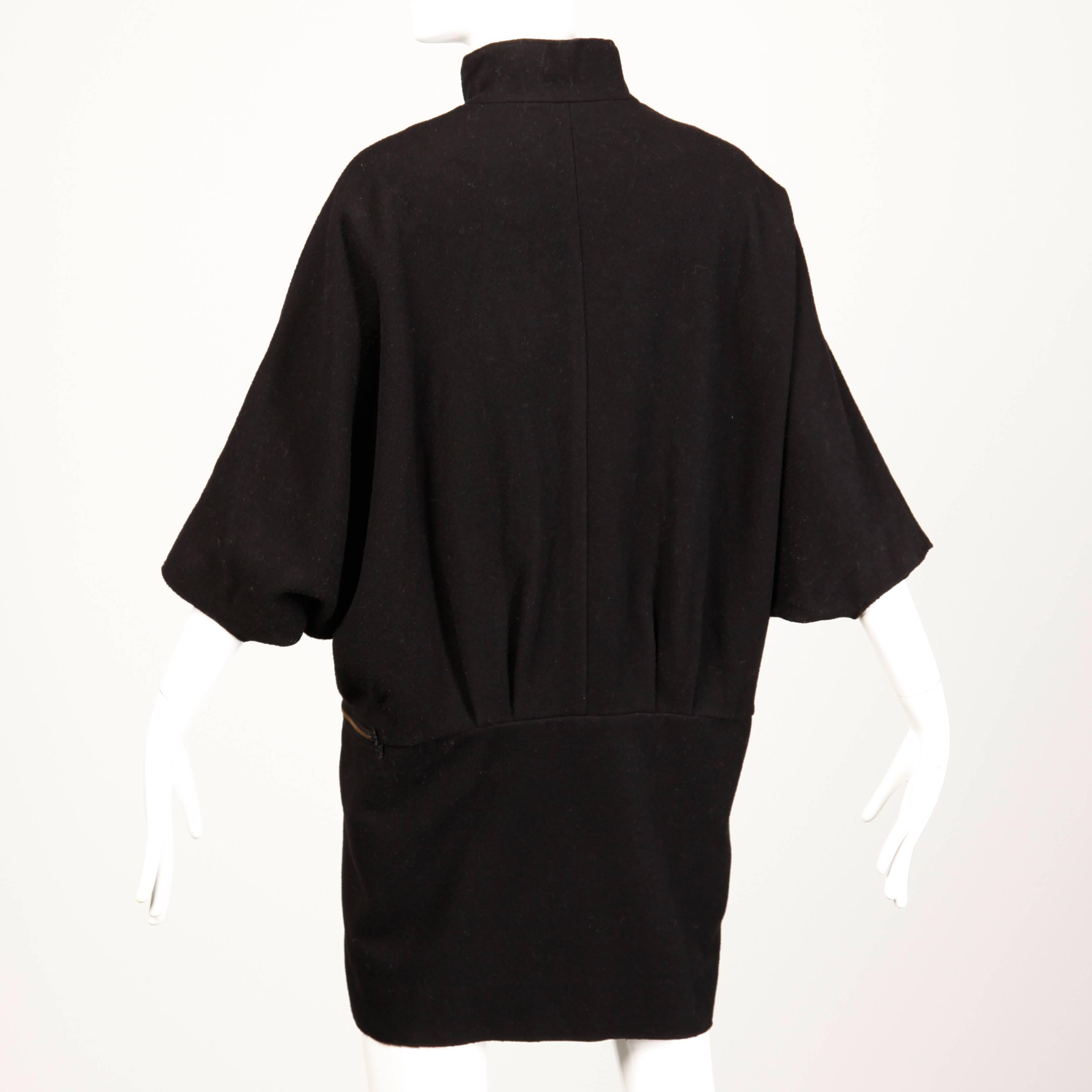 Women's Marni Black Wool Cape Coat For Sale