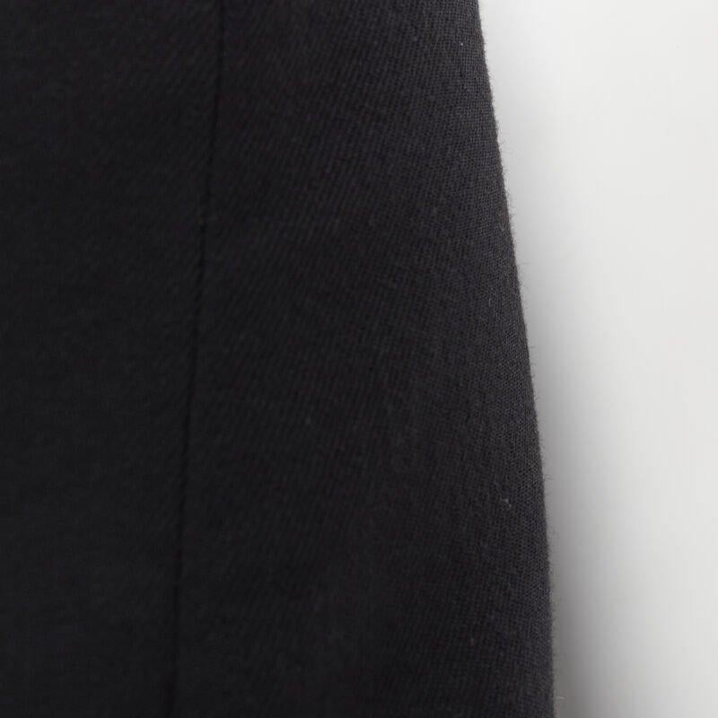 MARNI black wool gold piping flared vent knee skirt IT40 S For Sale 5