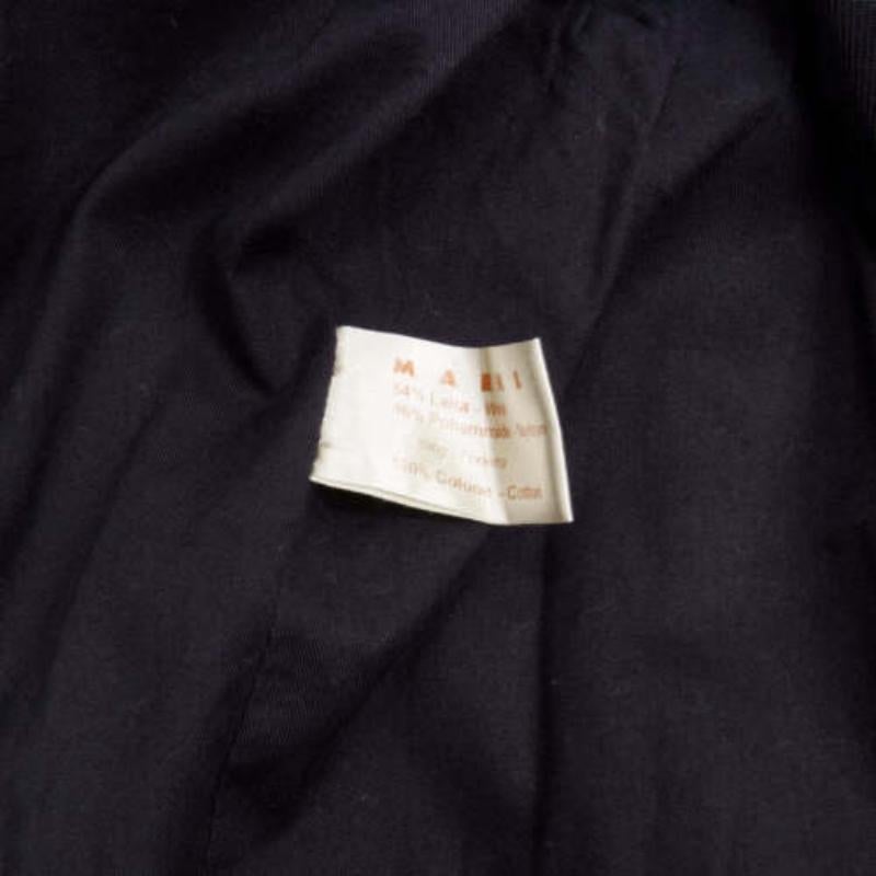 MARNI giacca parka in pelle nera con cappuccio e bottoni nascosti IT48 M. in vendita 4