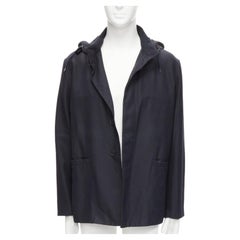 MARNI parka en laine noire à capuche et boutons dissimulés IT48 M