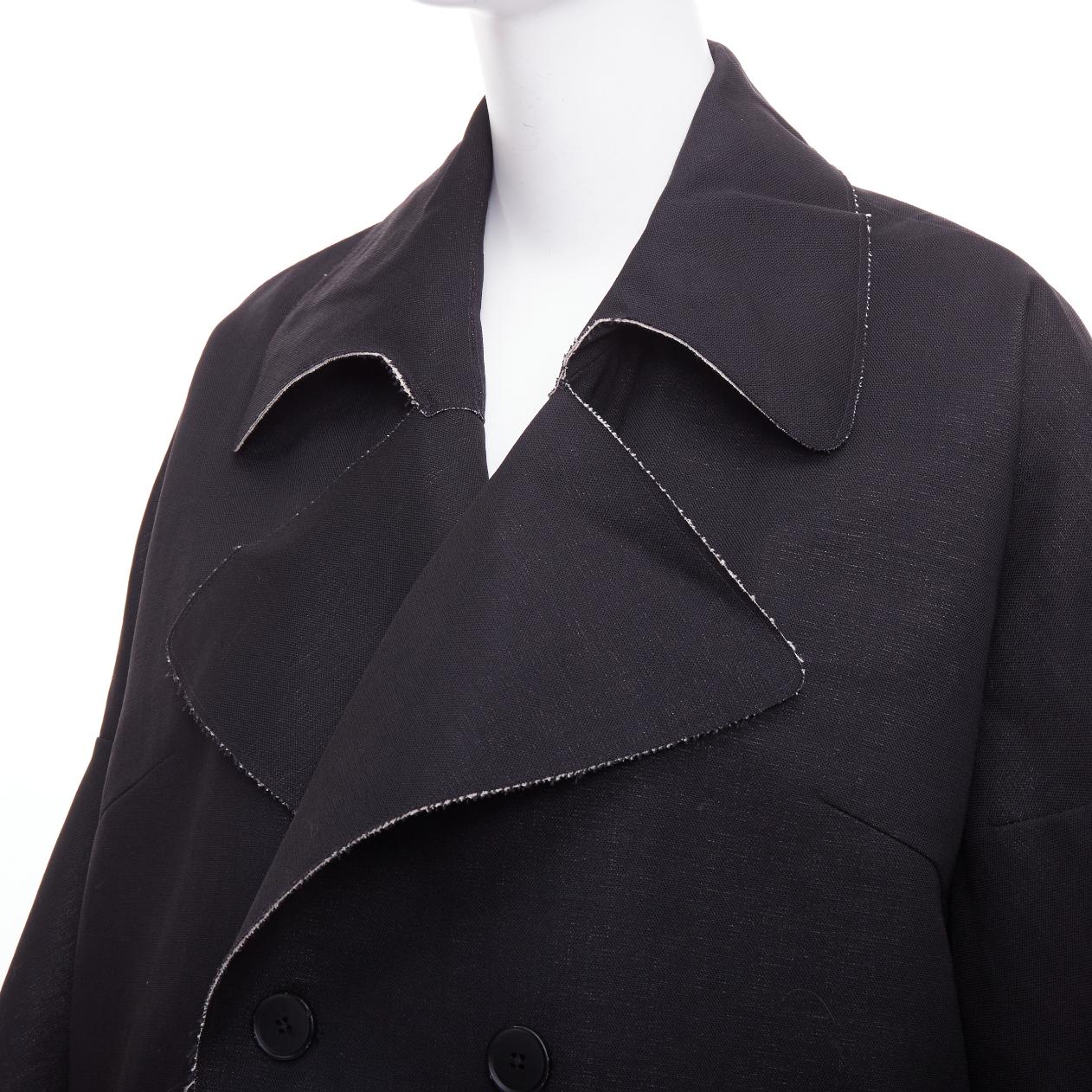 MARNI manteau long à double boutonnage en laine noire et lin à bords effilochés IT38 XS
Référence : NKLL/A00270
Marque : Marni
MATERIAL : Laine, lin
Couleur : Noir, Crème
Motif : Solide
Fermeture : bouton
Doublure : Tissu crème
Détails