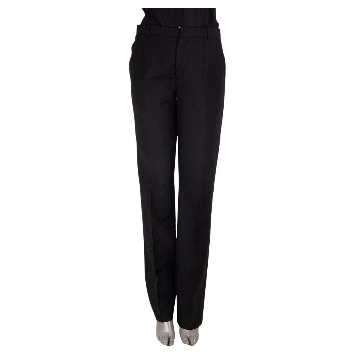 MARNI  black wool & mohair TAPERED LEG Pants 44 L For Sale