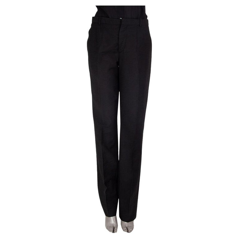MARNI black wool and mohair TAPERED LEG Pants 44 L For Sale at 1stDibs