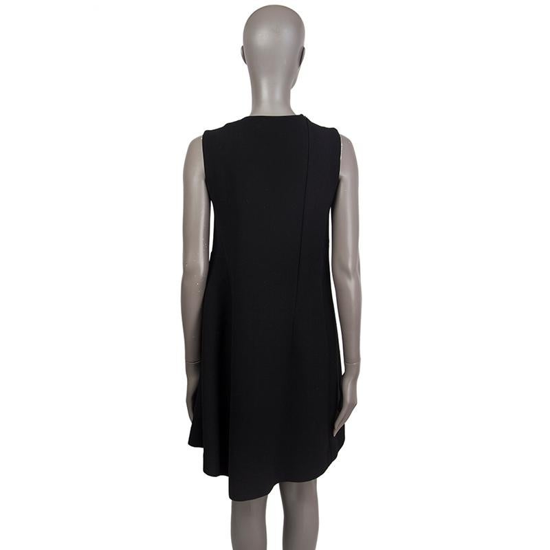 Black MARNI black wool SLEEVELESS SIDE FLARE Dress 42 M For Sale