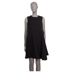 Used MARNI black wool SLEEVELESS SIDE FLARE Dress 42 M