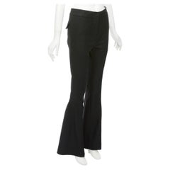 MARNI black wool twill mid waist flared dress pants IT38 XS