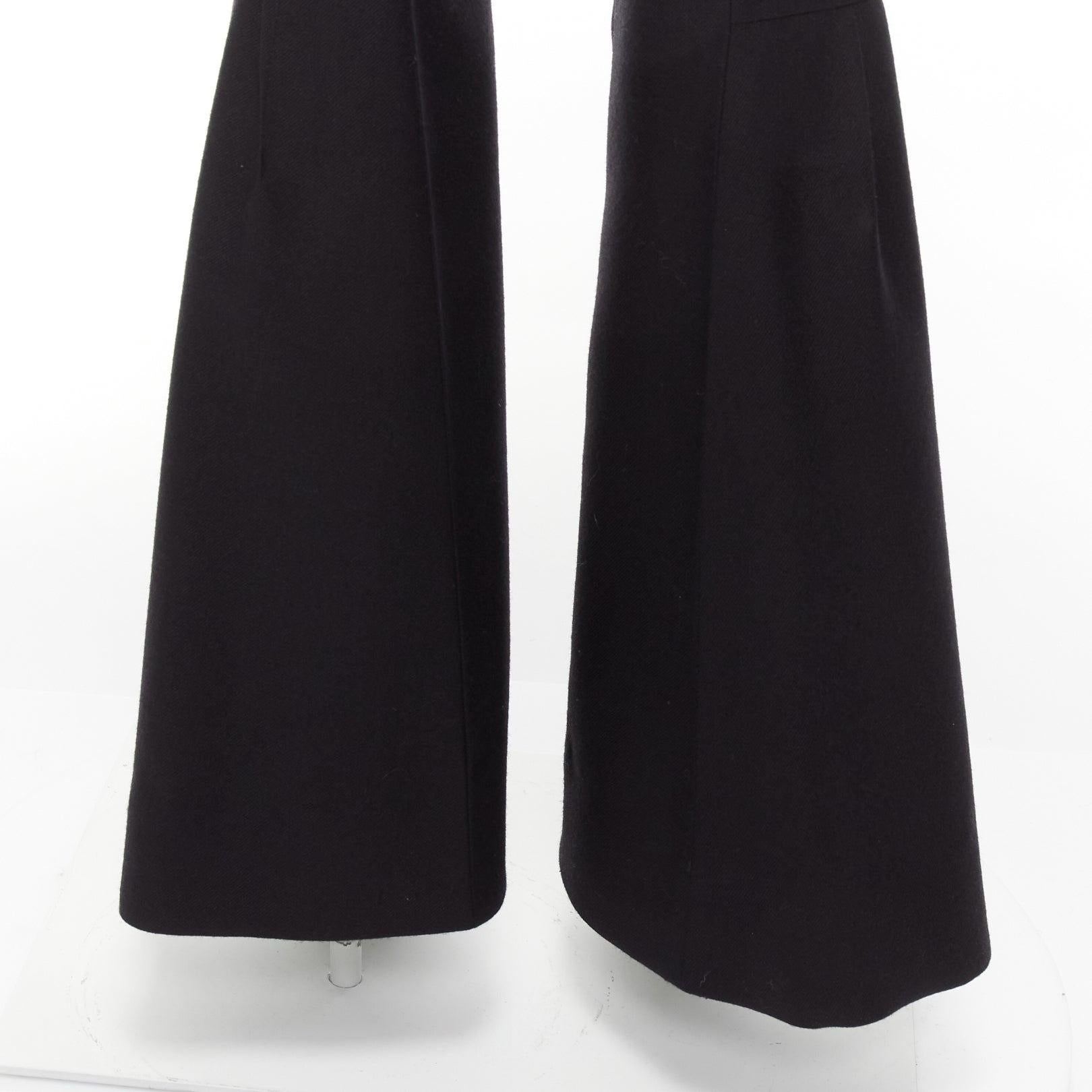 MARNI black wool twill mid waist flared dress pants IT38 XS For Sale 3