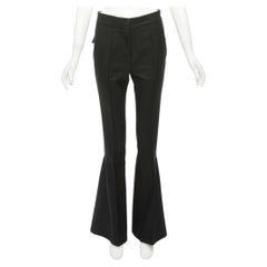 MARNI black wool twill mid waist flared dress pants IT38 XS