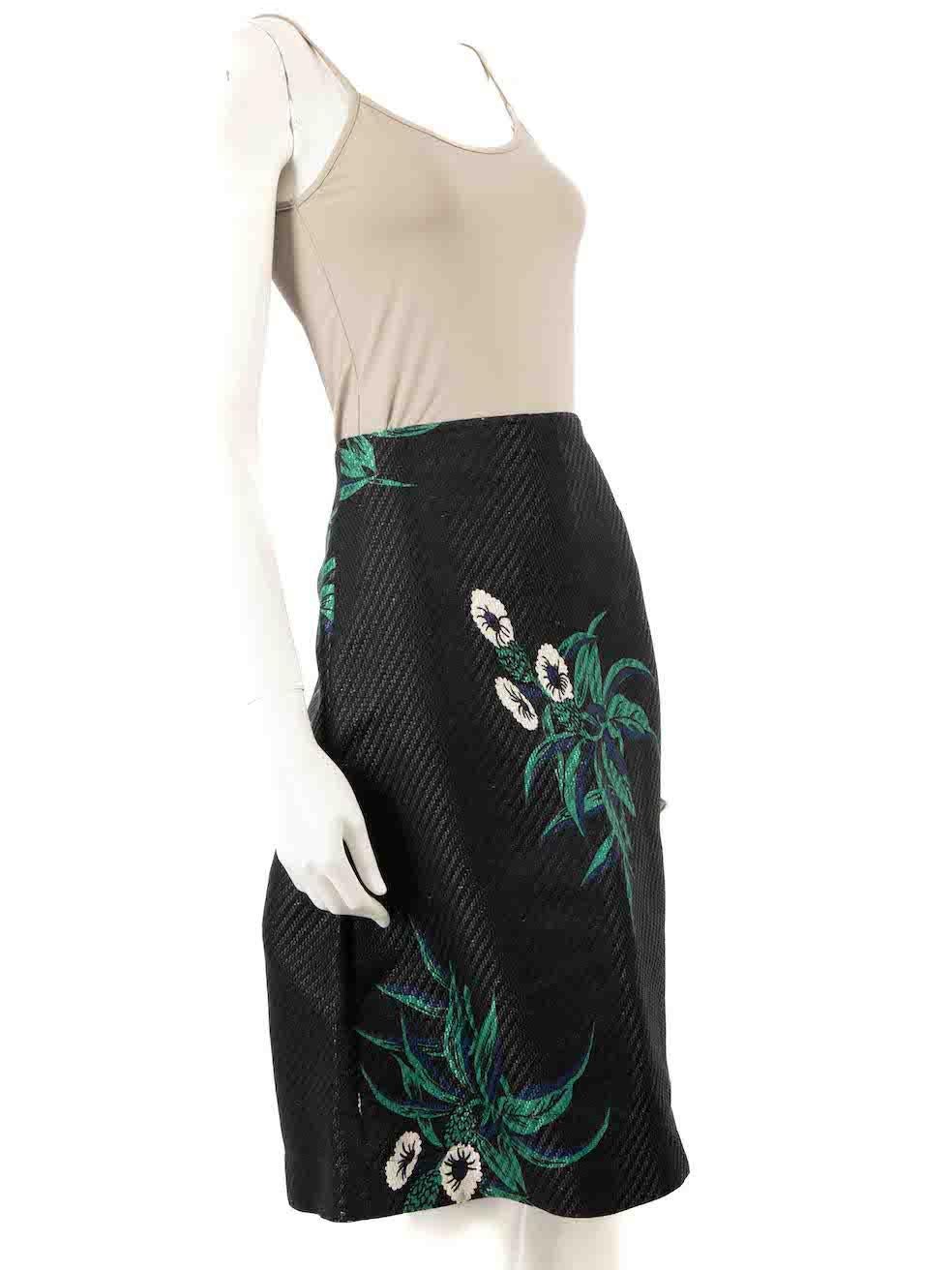 CONDITION is Very good. Hardly any visible wear to skirt is evident on this used Marni designer resale item. Please note that the discoloured threads are natural.
 
 
 
 Details
 
 
 Black
 
 Cotton
 
 Skirt
 
 A-line
 
 Floral pattern
 
 Midi
 

