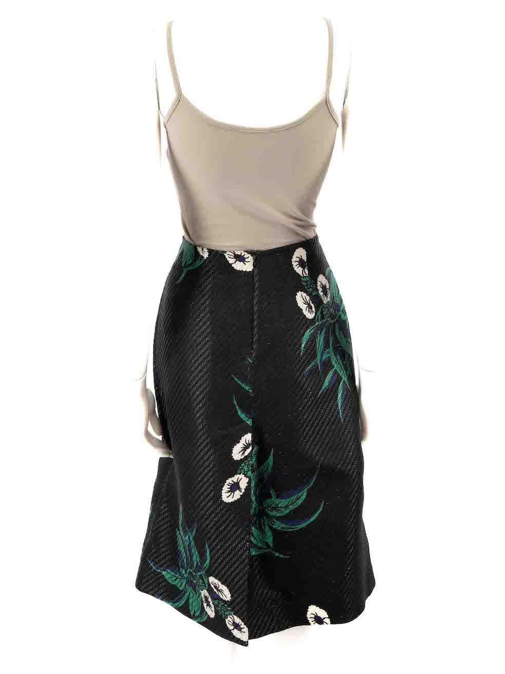 Marni Black Woven Floral Pattern Skirt Size S In Good Condition For Sale In London, GB