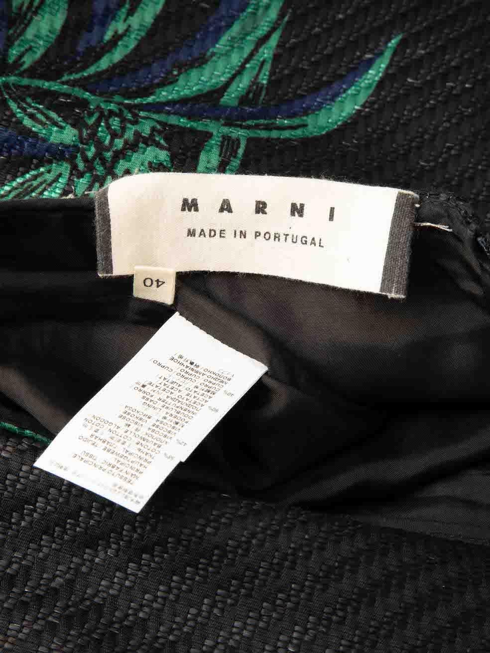 Women's Marni Black Woven Floral Pattern Skirt Size S For Sale
