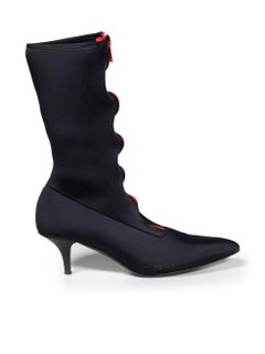 Marni Black Zip Detail Mid Calf Boots Size IT 38