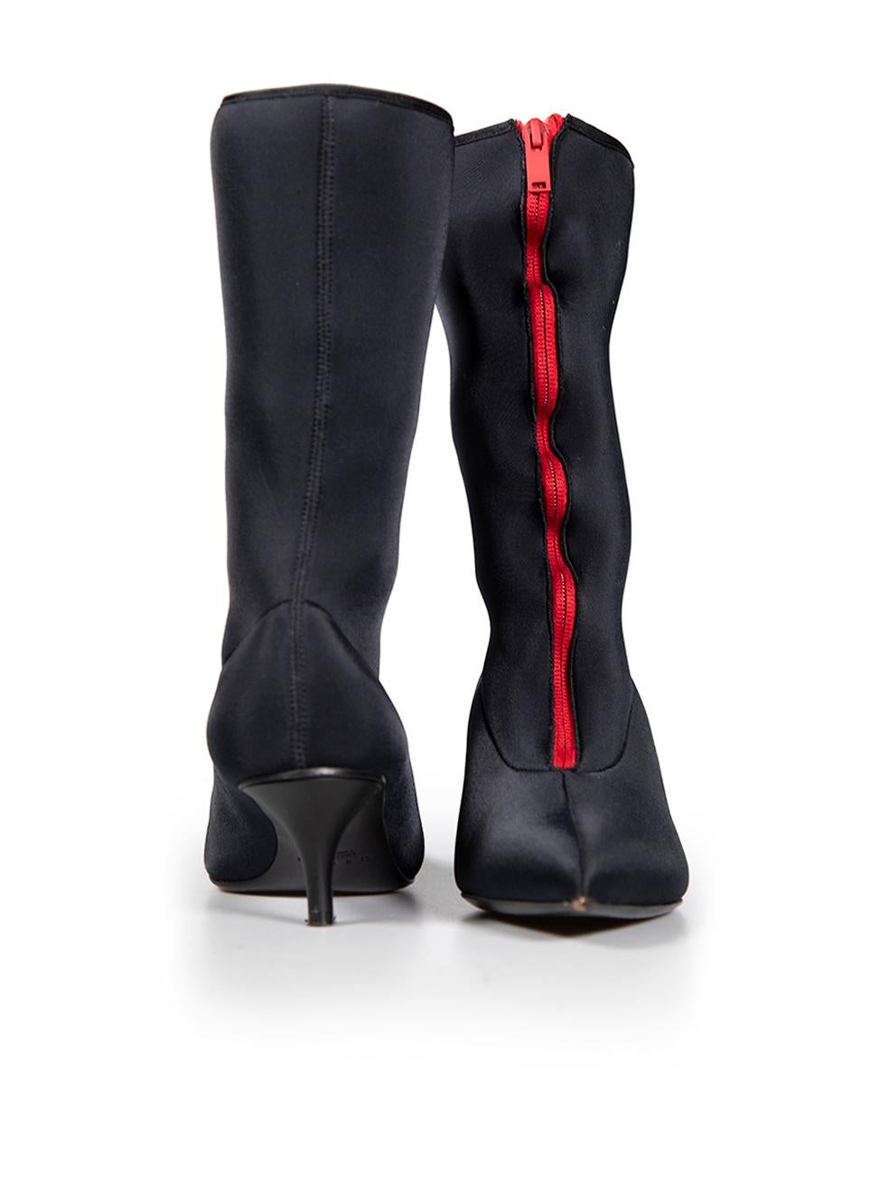Marni Black Zip Detail Mid Calf Boots Size IT 38 In Good Condition For Sale In London, GB