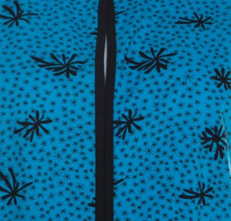 Marni Blaues und schwarzes ärmelloses Oberteil aus bedruckter Baumwolle M Damen im Angebot