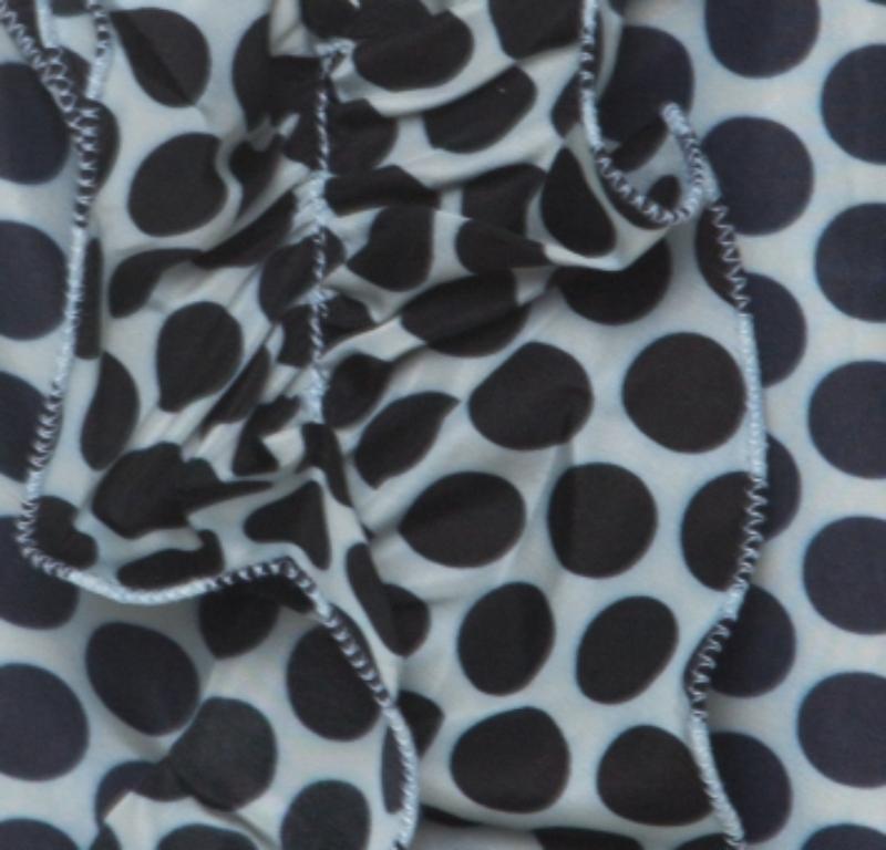 Marni Gonna in seta rivestita stampata a Dot Dot Dot White e blu con dettaglio volant S. in vendita 1