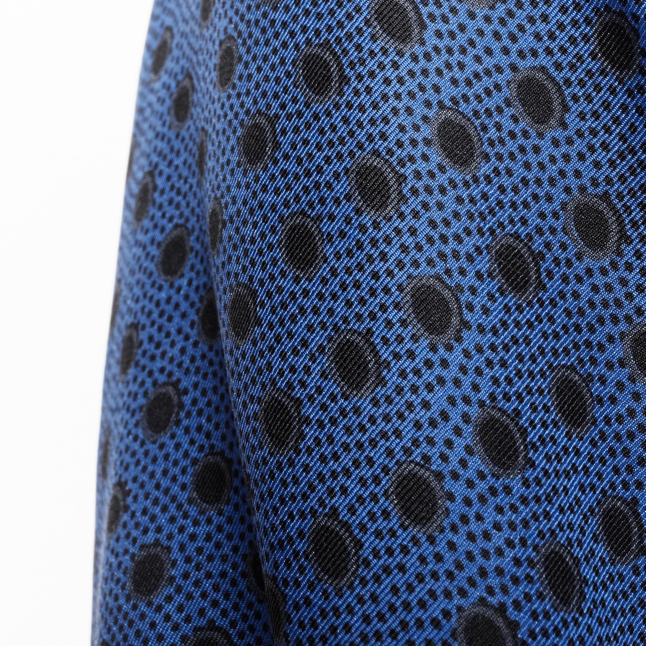 MARNI blue black polka dot silk bubble sleeve peplum blouse top IT42 M For Sale 4