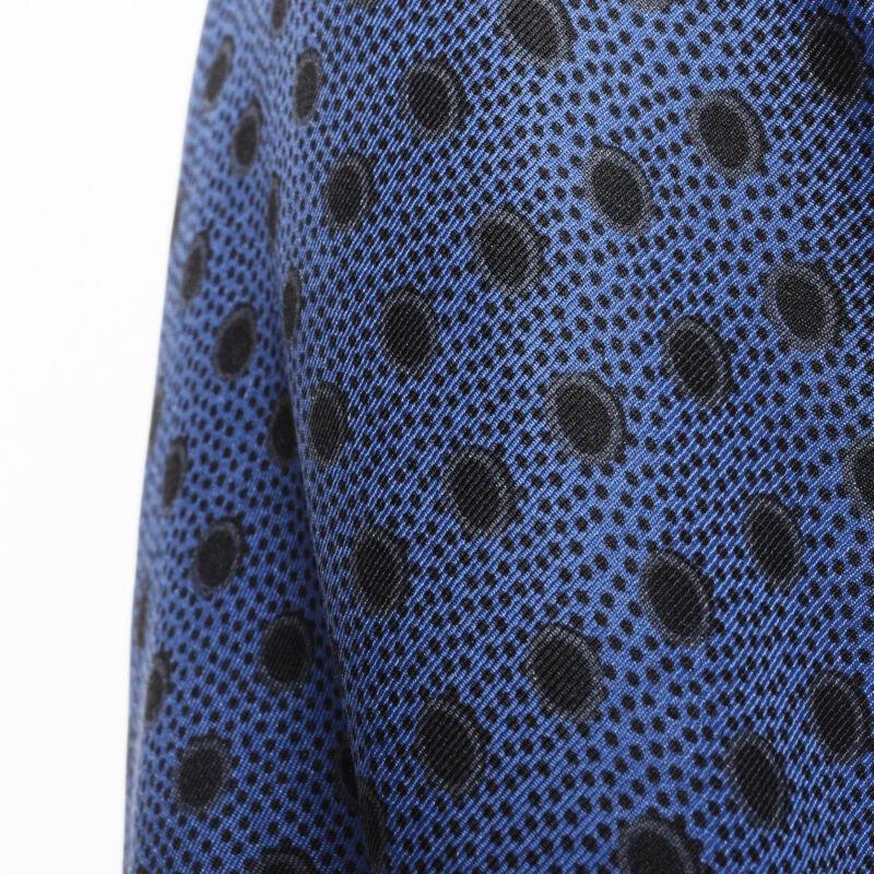 MARNI blue black polka dot silk bubble sleeve peplum blouse top IT42 M For Sale 6