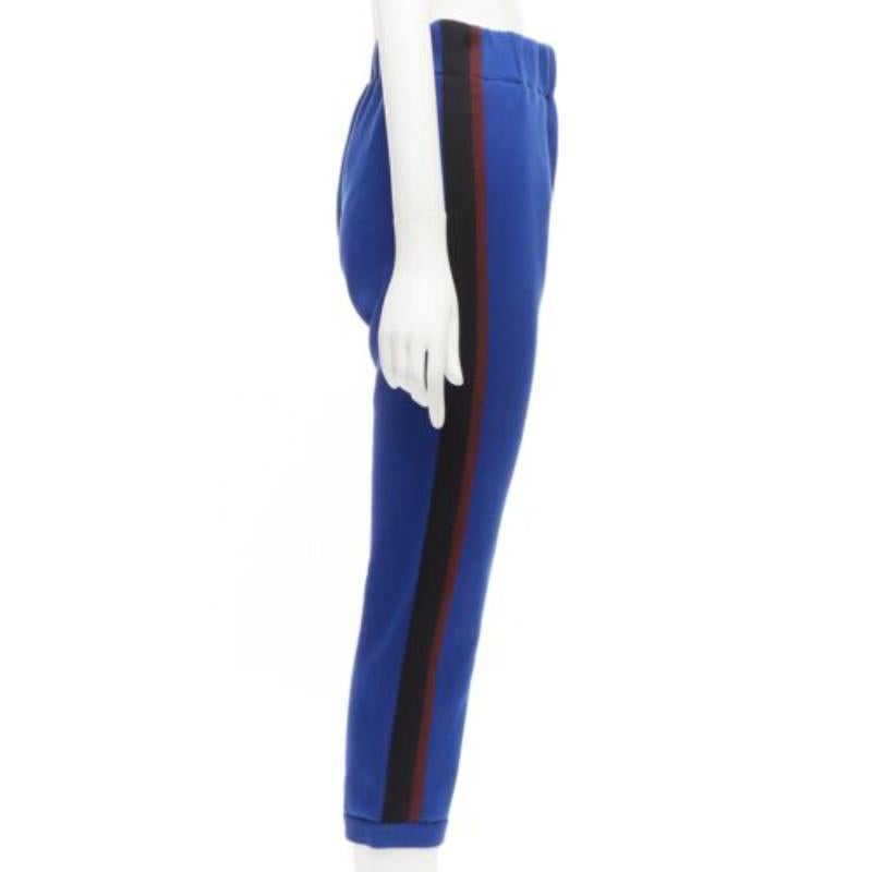 MARNI blue cotton blend brown black tape tapered joggers IT38 XS In Good Condition For Sale In Hong Kong, NT