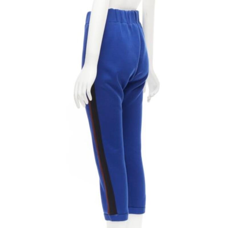 MARNI blue cotton blend brown black tape tapered joggers IT38 XS For Sale 1