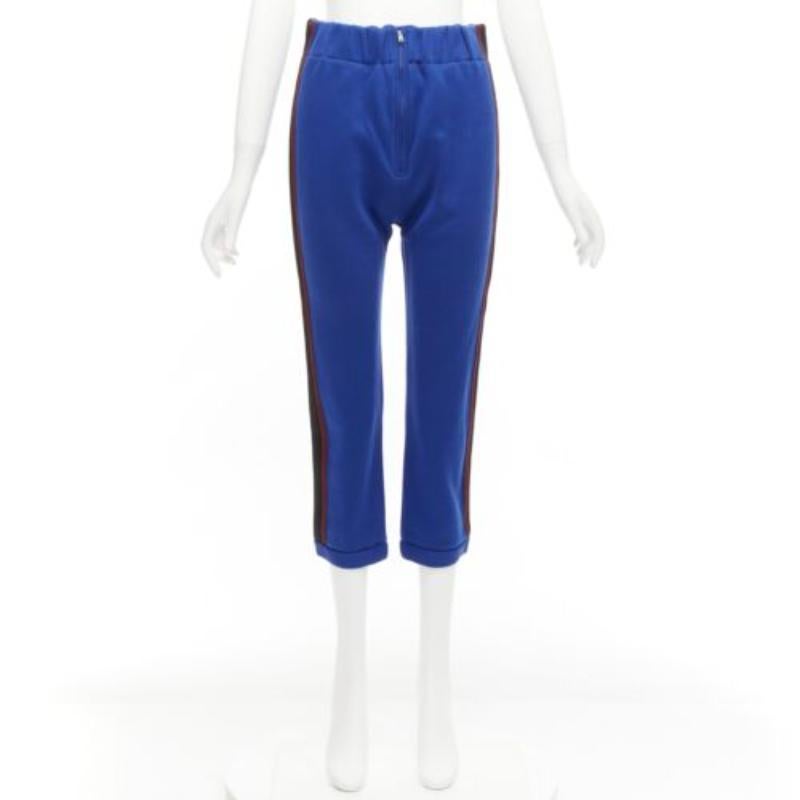 MARNI blue cotton blend brown black tape tapered joggers IT38 XS For Sale 4